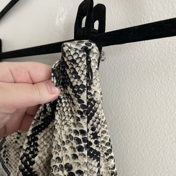 Zara Women Size M Snakeskin Animal Print High Rise Ruched Ruffle Mini Skirt - Picture 6 of 9